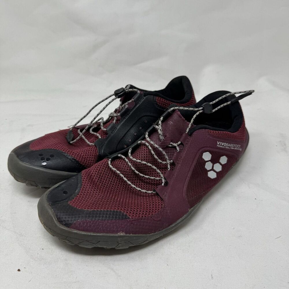 VivoBarefoot Primus Trail FG Shoes Mens Size 10 Red Mesh Trail Running Sneakers